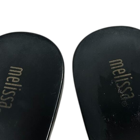 Melissa Flower Jelly Thong Flip Flop Women's 8 Black Pink Summer Vacation Beach - Picture 5 of 7